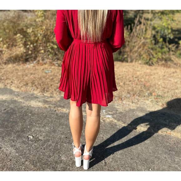 NEW DRESS DAY gonna be amazing romper in burgundy - Picture 2 of 3